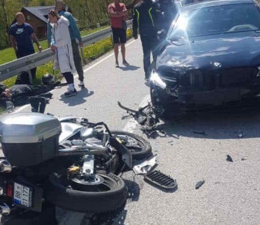 Motociklista povrijeđen u sudaru s BMW-om