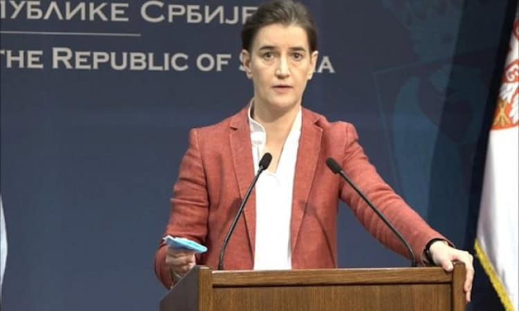 Srbijanska premijerka je “ozbiljno zabrinuta” zbog naoružavanja Prištine, kaže da je to strašno