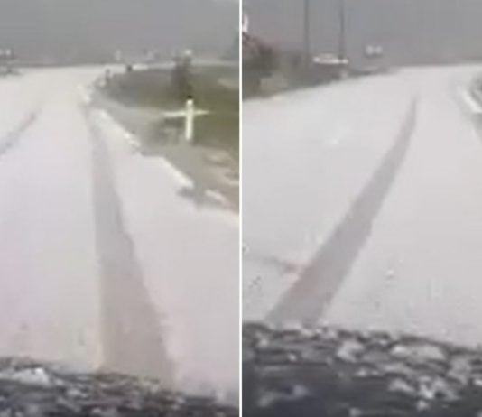 Nevrijeme u Kupresu: Grad potpuno zabijelio cestu