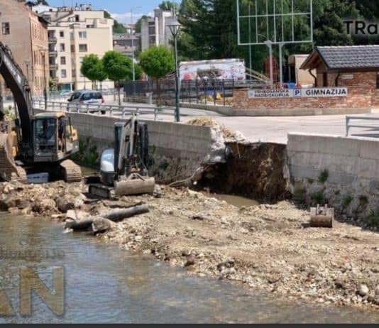 Počeli pripremni radovi na pješačkom mostu na relaciji KŠC ”Petar Barbarić” – Dom zdravlja Travnik