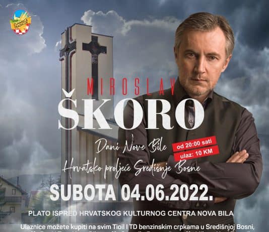 U prodaji ulaznice za koncert Miroslava Škore u Novoj Biloj