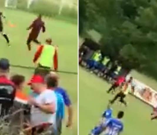 VIDEO “Udri ga mamu mu je***”: Pretukli suce na utakmici, policija sve mirno gledala