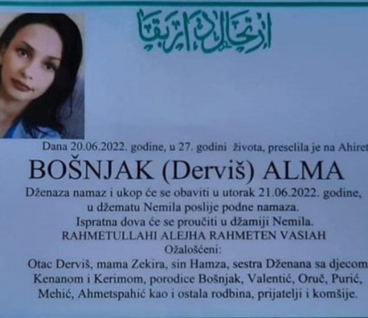 Preminula 27-godišnja medicinska sestra iz Zenice