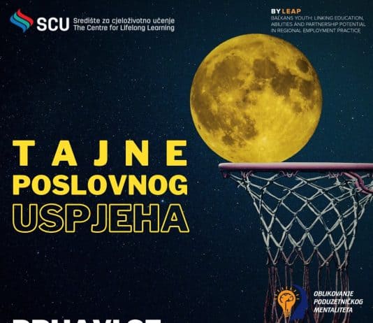 SCU – Središte za cjeloživotno učenje – implementira Poduzetničku akademiju pod nazivom  “Oblikovanje poduzetničkog mentaliteta kod mladih”