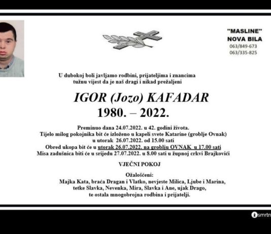 IN MEMORIAM: Preminuo Igor Kafadar, brat poznatih viteških gospodarstvenika