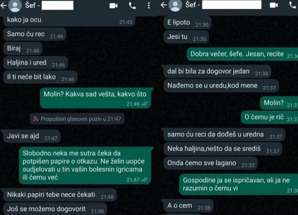 Bahati šef uznemiravao Dalmatinku pa požalio. Pustila je poruke u javnost i prijavila ga nadležnima…