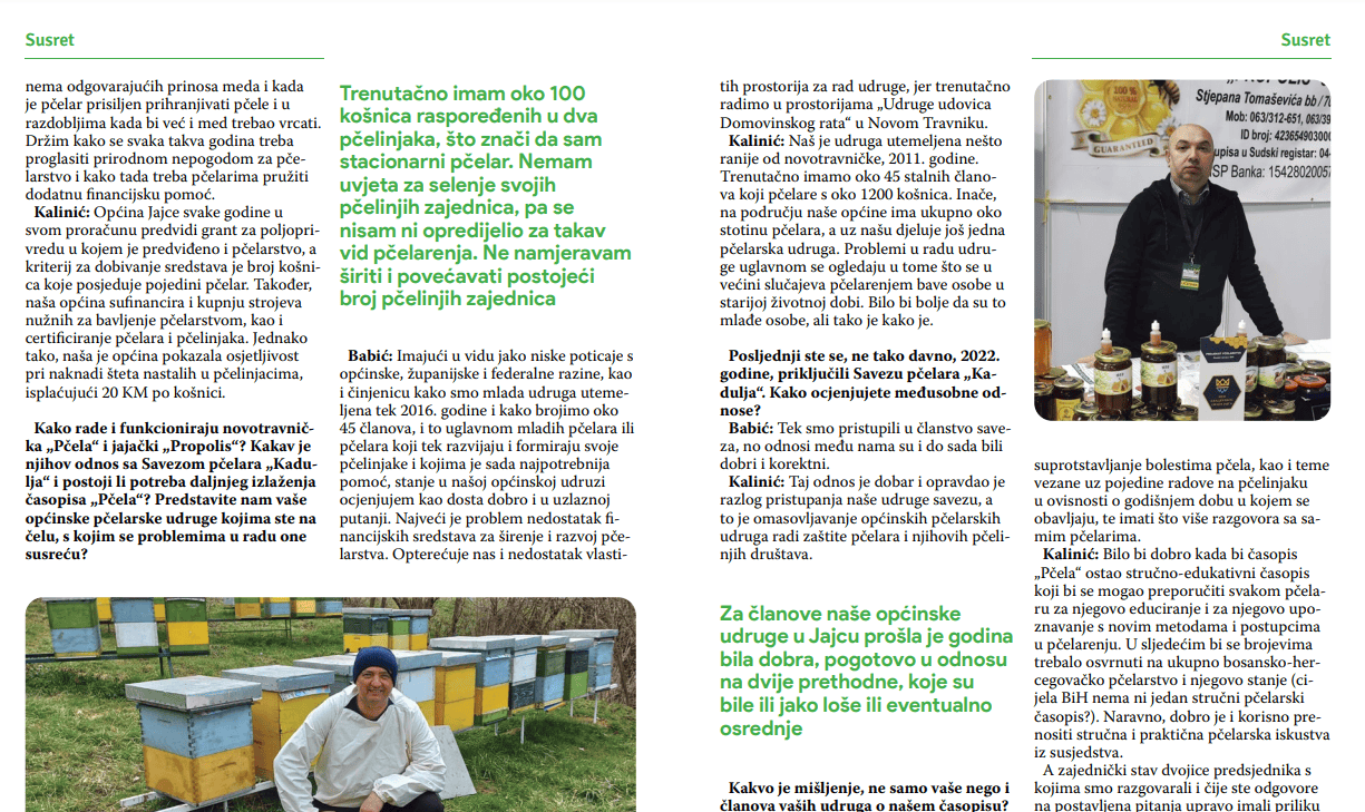 Novi broj “Pčele”, časopisa saveza pčelara “Kadulja” donosi prilog i o jajačkim pčelarima