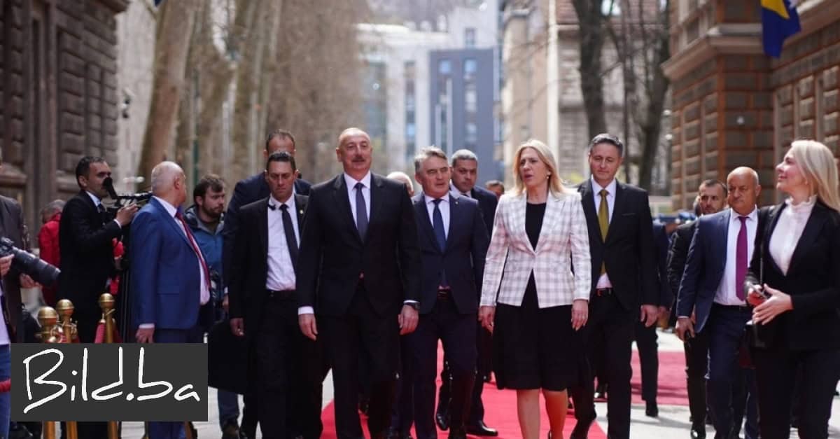 Predsjednik Azerbejdžana stigao u posjet BiH, dočekali ga Željka Cvijanović i dva bošnjačka člana Predsjedništva