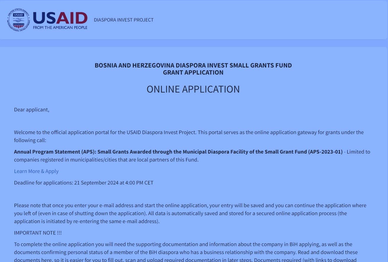 Otvoren poziv za bespovratna sredstva projekta “Dijaspora Invest”