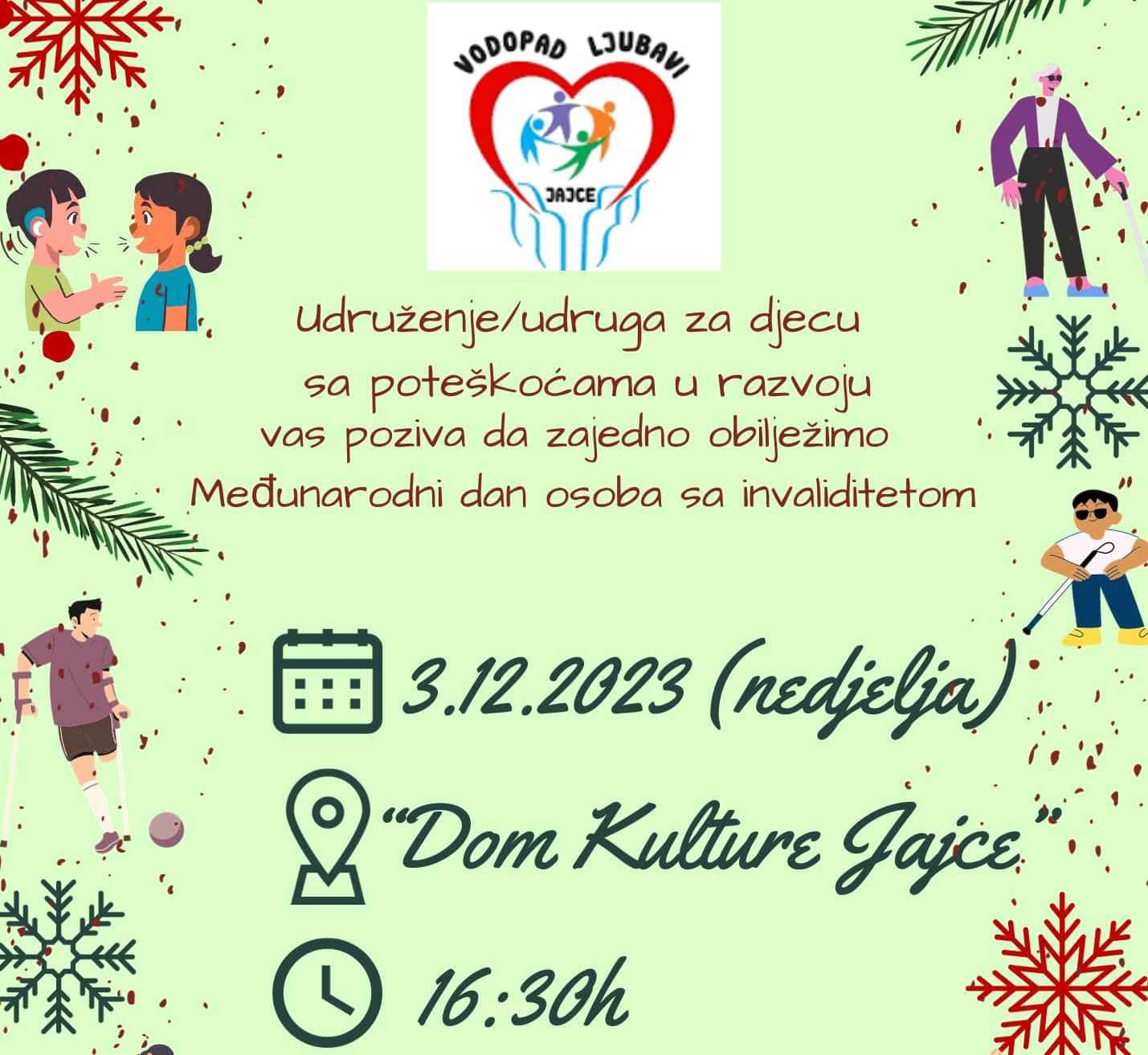 Vodopad ljubavi: U nedjelju 3.12. svečanost povodom Međunarodnog dana osoba s invaliditetom