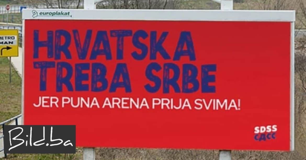 SDSS ponovno provocira kampanjom: 'Hrvatska treba Srbe kad ustaje na državnu himnu'