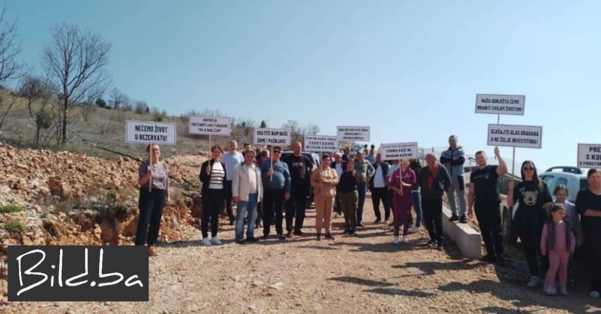 Građani nedaleko Širokog prosvjeduju protiv izgradnje elektroenergetskih objekata