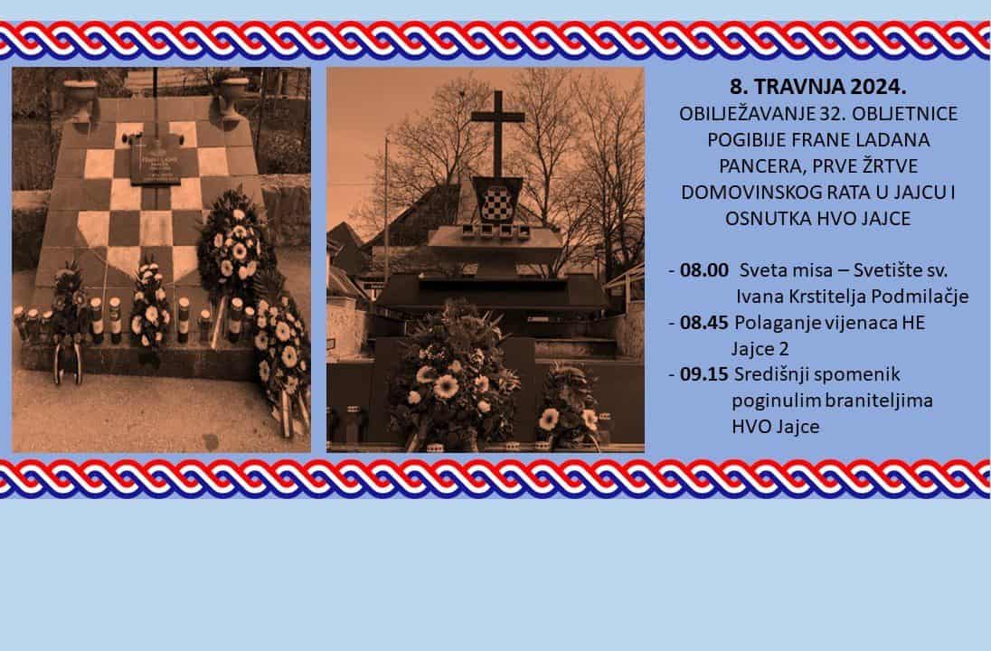 Detalji obilježavanja obljetnice pogibije Frane Ladana Pancera i osnutka HVO Jajce