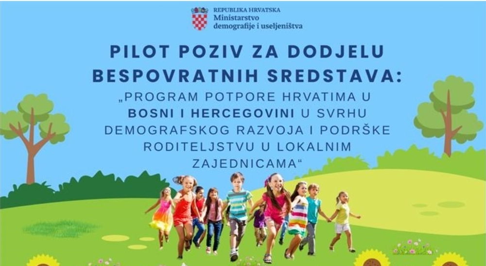 Otvoren poziv: Milijun eura potpore Hrvatima u BiH za demografski razvoj i podršku roditeljstvu