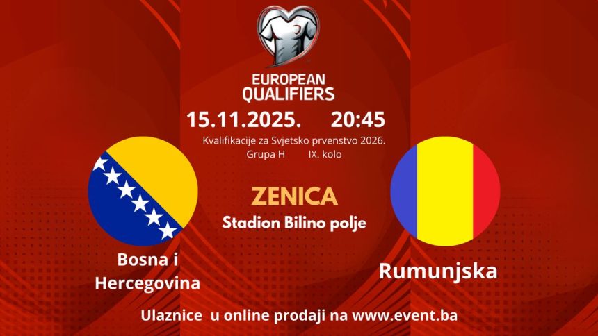 BiH večeras igra prvu od dvije ključne utakmice za plasman na Svjetsko prvenstvo
