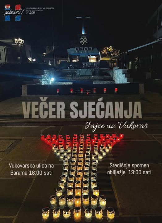 I ove godine u Jajcu: Večer sjećanja za žrtve Vukovara