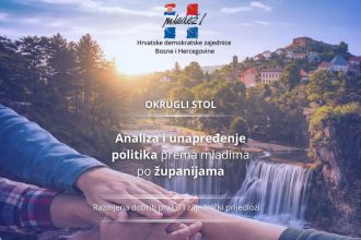 Mladež HDZ BiH organizara okrugli stol o temama vezanim uz status mladih