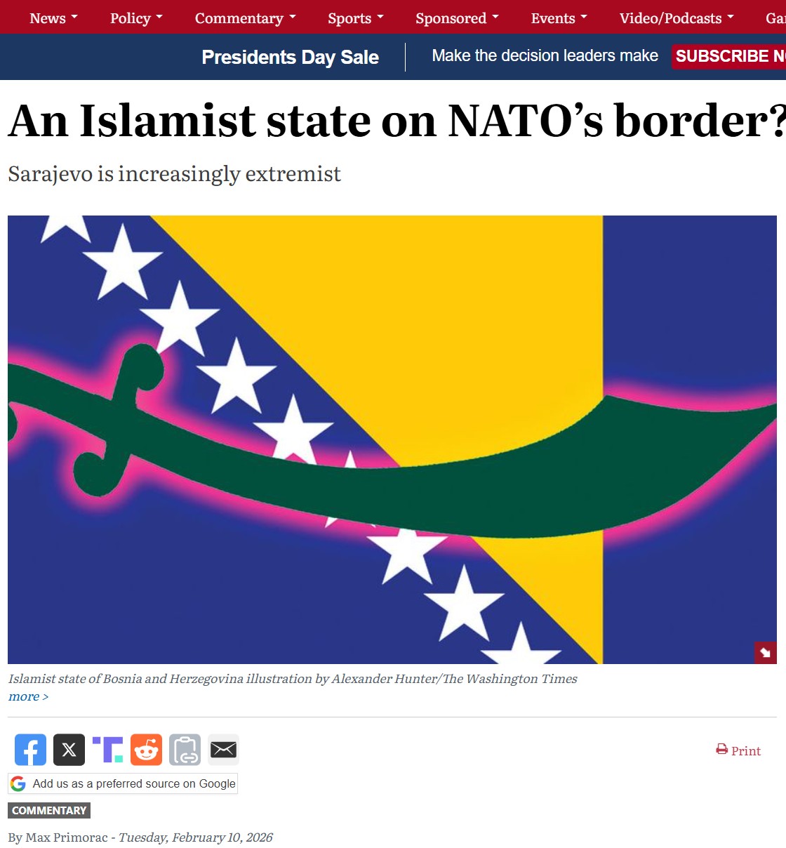 Max Primorac: Sarajevu bi bilo pametno prestati s represijom nad svojim kršćanskim susjedima